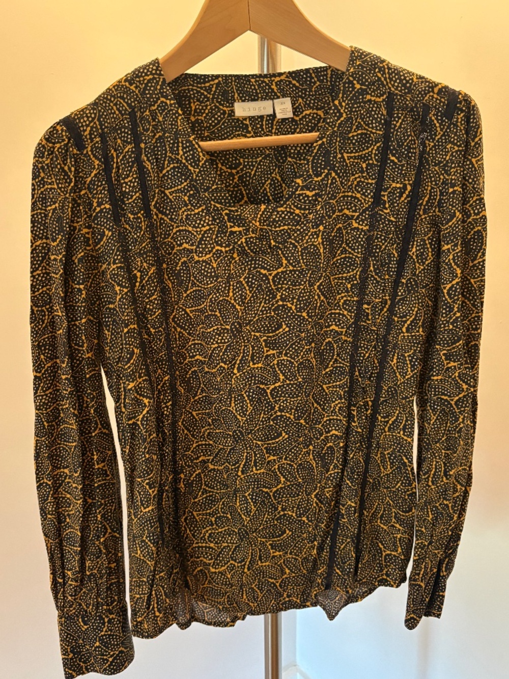 Anthropologie Hinge Printed Long Sleeve Top